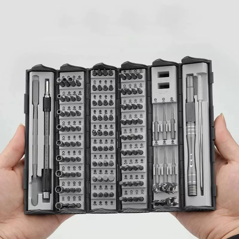 Set de destornilladores de precisión Extralink EX.21465 — kit magnético de 128 en 1 puntas