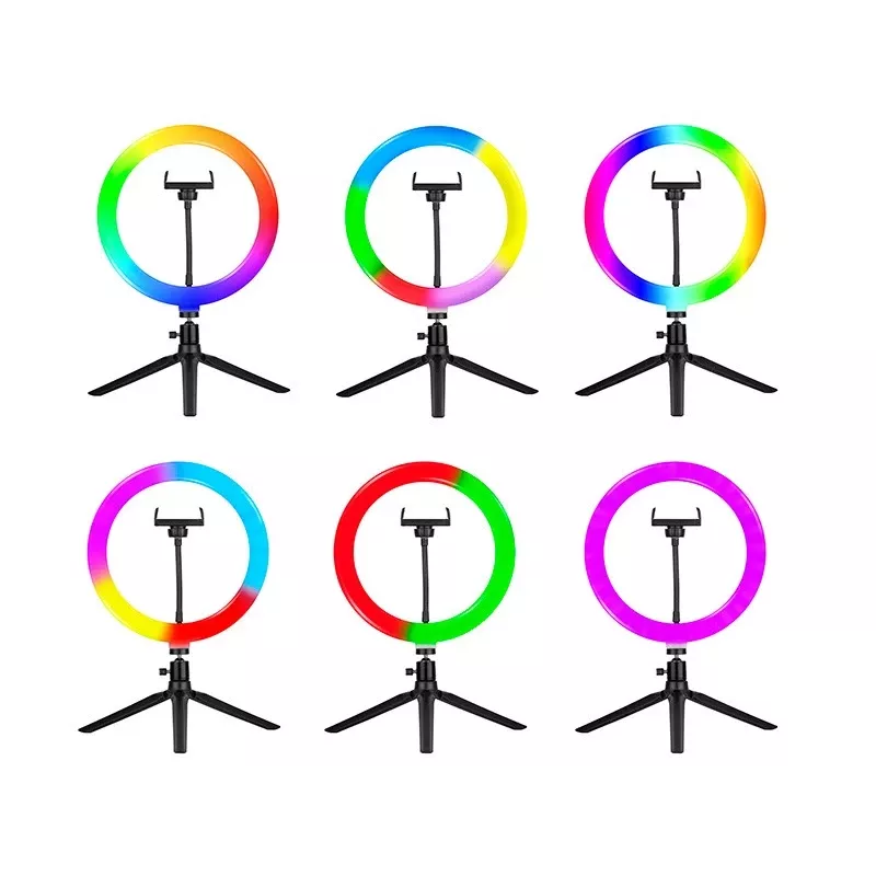 Lámpara anular RGB 26 cm con trípode
