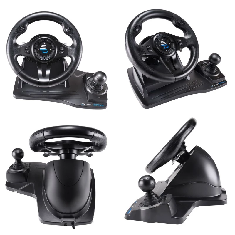 Volante + pedales gaming Subsonic SA5596-NG negro USB 270°