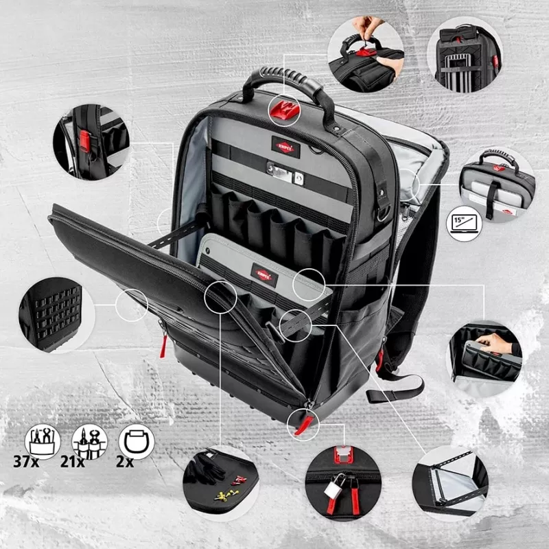 Módulo de mochila Knipex X18 Sanitär Diseño duradero Tamaño compacto para almacenamiento de herramientas
