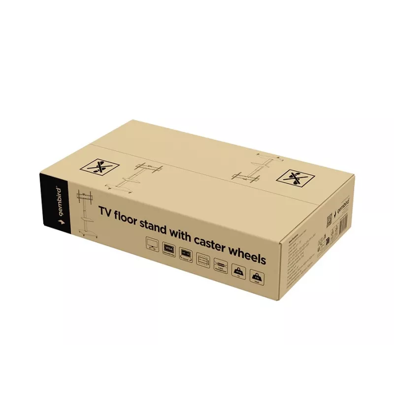 Soporte de suelo para TV Gembird TVS-75S-02 con ruedas, 37 - 75, negro