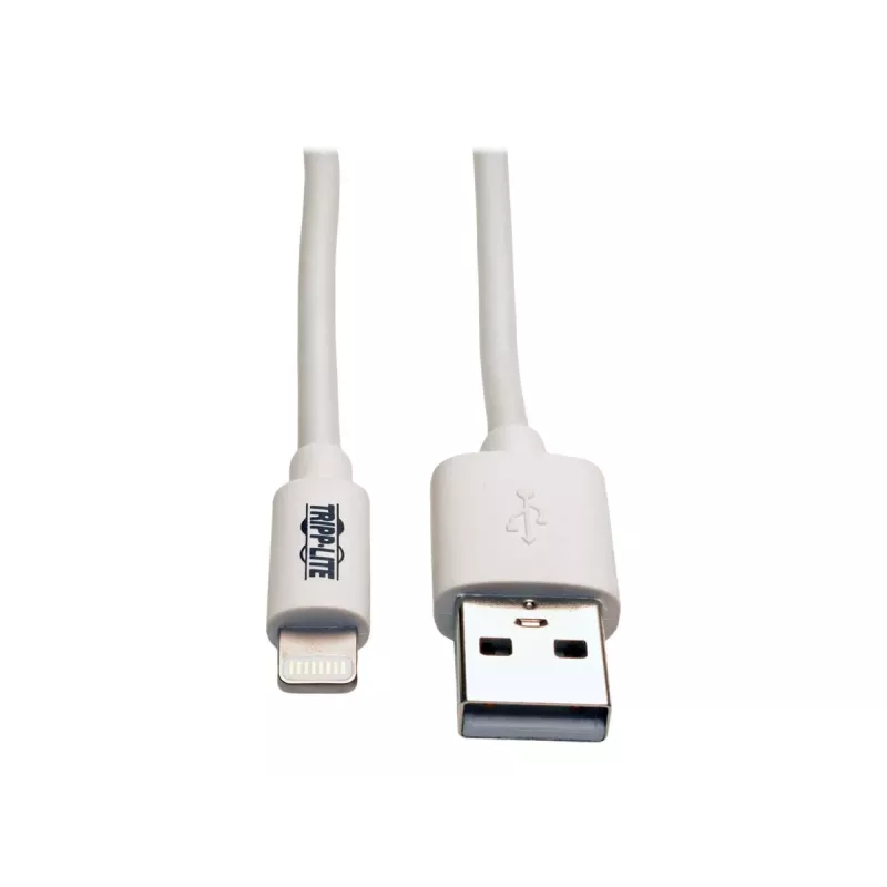 Eaton Tripp Lite Series cable USB-A a Lightning de sincronización/carga (M/M) - certificado MFi, blanco, 3 ft. (0,9 m) - cable de datos/alimentación - USB macho a Lightning