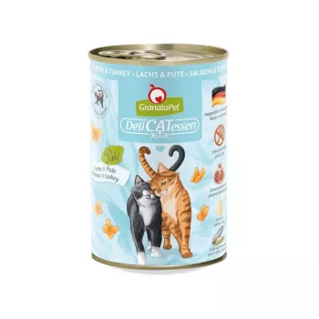 GRANATAPET DeliCATessen Salmón y pavo - Comida húmeda para gatos - 400 g