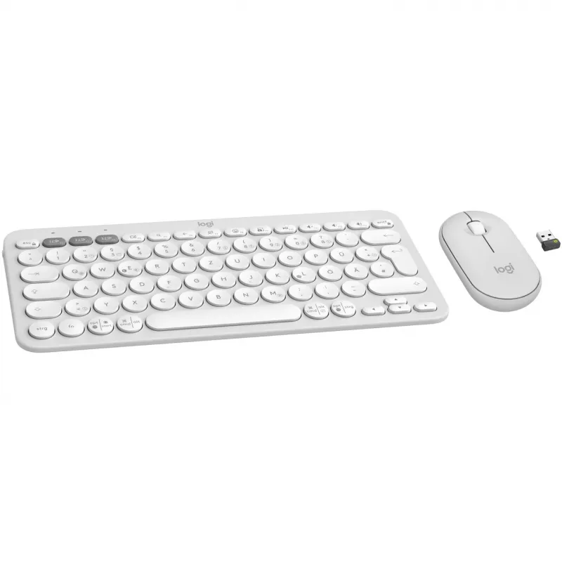 Logitech Pebble 2 Combo Set, blanco, inalámbrico, alemán, 920-012204