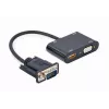 Adaptador de cable de vídeo GEMBIRD A-VGA-HDMI-02 0,15 m — HDMI + VGA (D-Sub) hembra a VGA (D-Sub) macho, negro