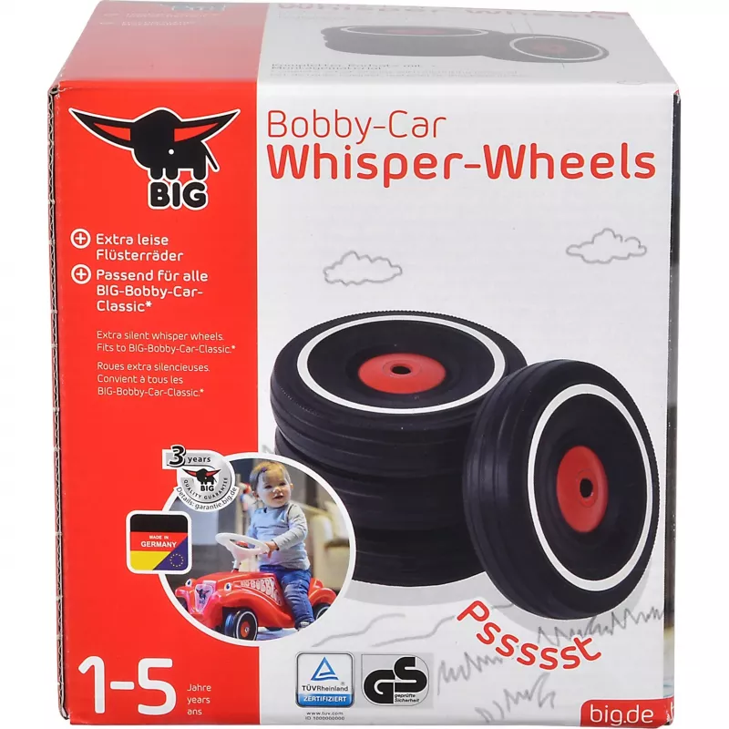 Coche deslizante Simba-Dickie BIG Bobby-Car Whisper Wheels, juego de ruedas silencioso