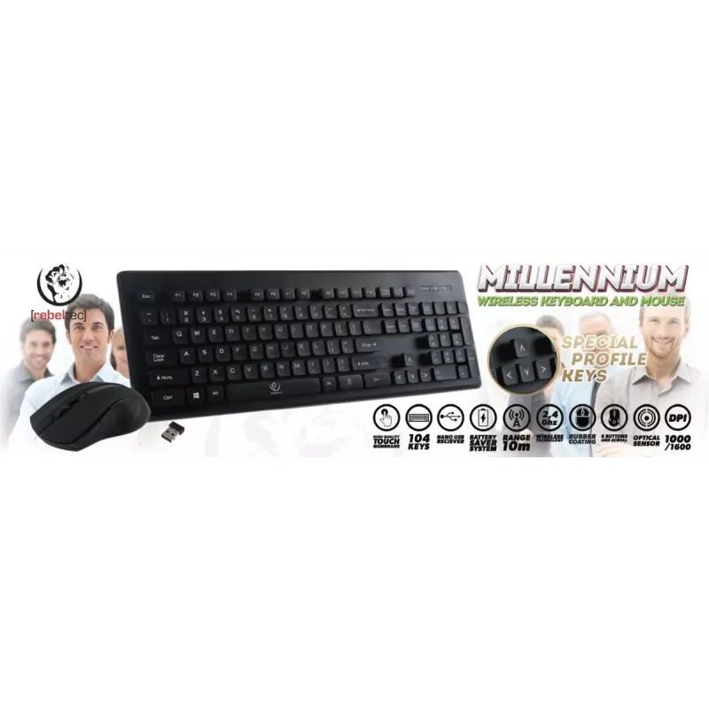Conjunto de teclado y ratón inalámbrico Millenium