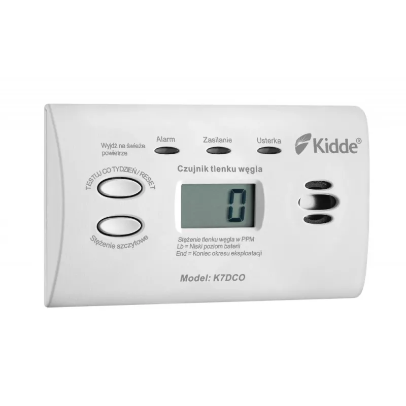 Detector de monóxido de carbono Kidde K7DCO con pantalla blanco