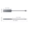 Hub USB Aukey CB-H36 — 4 puertos USB 3.2 Gen 1 Type-A, host USB 2.0, 5000 Mbit/s, aluminio plata