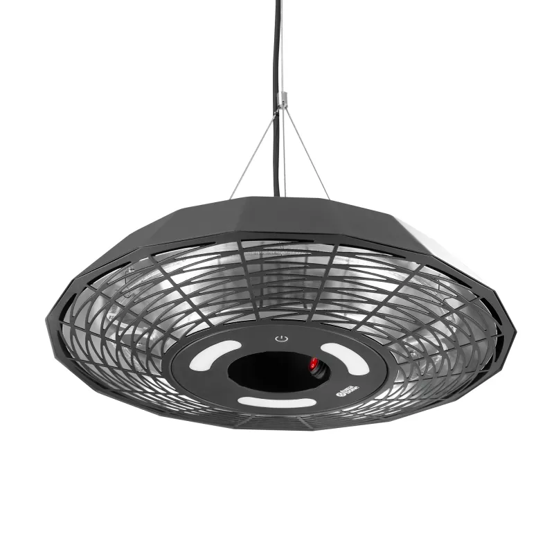 TunaBone | Calefactor eléctrico de techo por infrarrojos para terraza | TB2068C-01 | Calefactor para terraza | 2000 W | Número de niveles de potencia 1 | Apto para espacios de hasta 20 m² | Negro | IP45