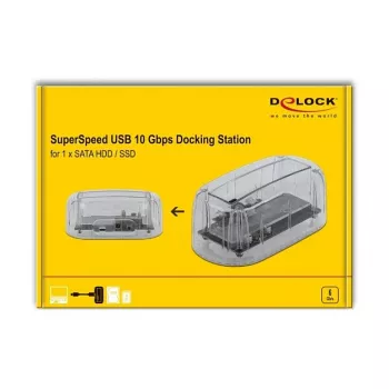 Carcasa para HDD/SSD DeLOCK 64089 transparente 2,5/3,5 pulgadas
