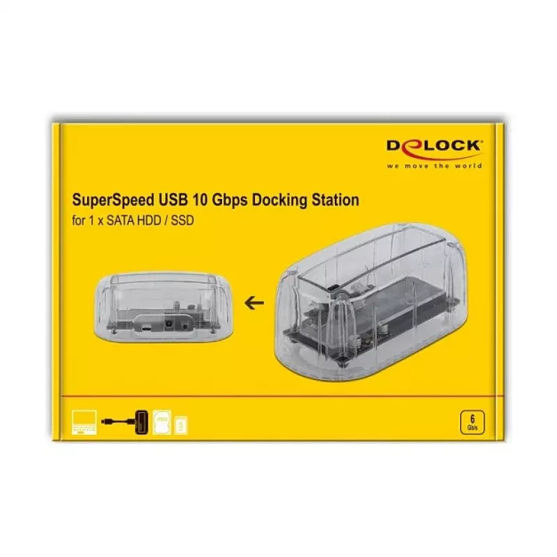 Carcasa para HDD/SSD DeLOCK 64089 transparente 2,5/3,5 pulgadas