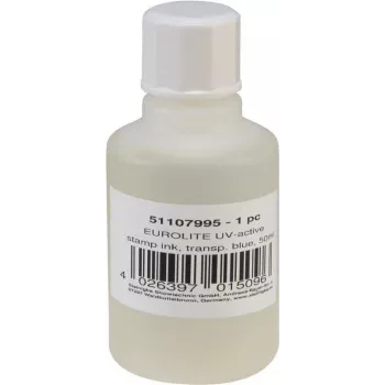 Tinta para almohadilla de sellos EUROLITE UV-activa transparente azul 50 ml