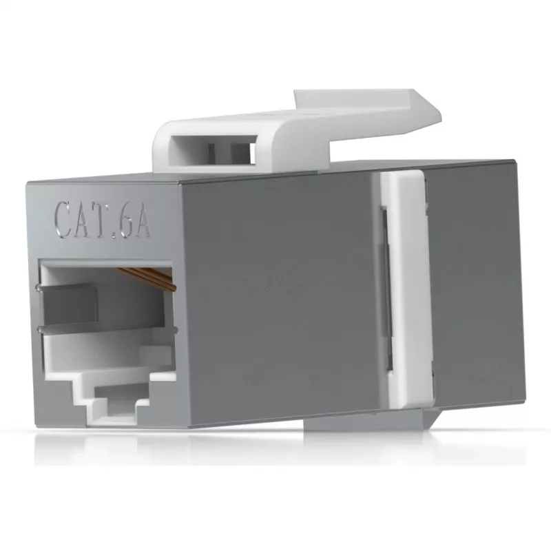 Acoplador Keystone Ubiquiti UACC-Keystone-Coupler-C6A plano acero inoxidable RJ-45