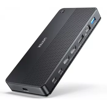 Docking station UNITEK D1103A01 USB4 con cable negro 100W Power Delivery