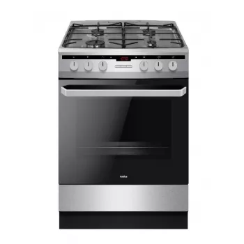 Cocina AMICA 618GES2.33HZpTaF(Xx) 58465 — Eléctrica-gas, 4 quemadores, Acero inoxidable, Clase energética A