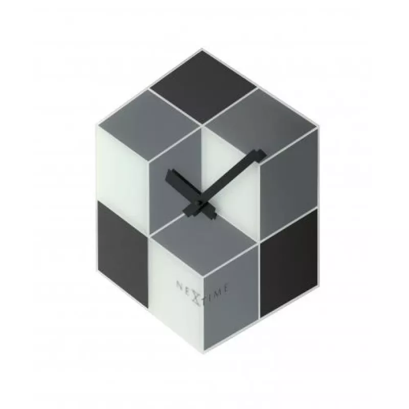 Reloj NeXtime 8171 Cubic, 43,5x37 cm, pared, negro/blanco/gris