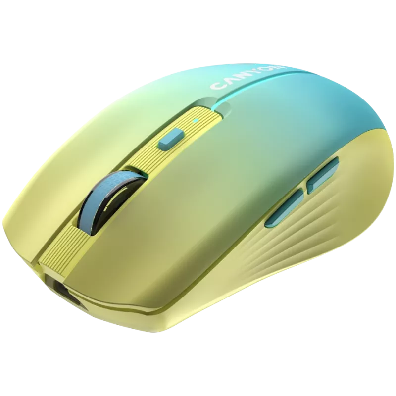Ratón CANYON MW-44 inalámbrico con carga amarillo azul
