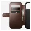 Funda para móvil Nomad Modern Leather Folio para iPhone 17 Pro Max — marrón, cuero, pantalla de 6,3