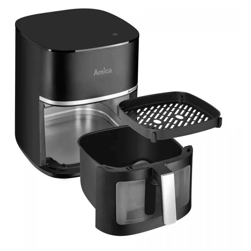 Amica AFM 6020 freidora de aire, 7,2 l, 1700 W, 10 programas, pantalla LCD, negra