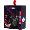 LORGAR Noah 101, Auriculares gaming con micrófono, conexión jack de 3,5 mm, longitud del cable 2 m, diseño plegable, almohadillas de piel sintética PU, tamaño: 185*195*80 mm, 0,245 kg, negro