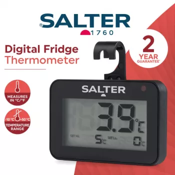 Termómetro digital para frigorífico Salter SA00574BFEU12 con LCD, rango de temperatura -20 a 50°C