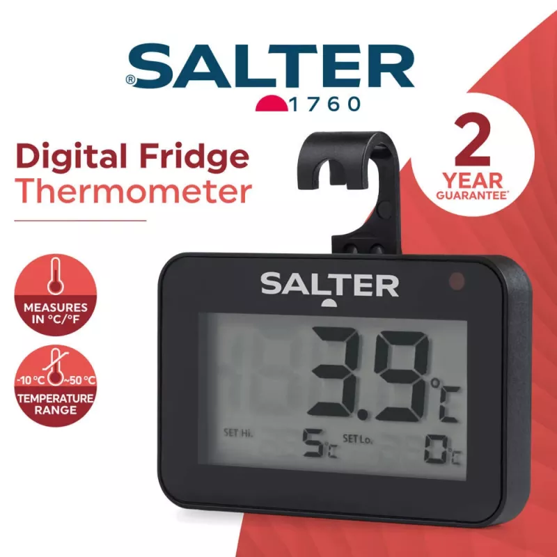 Termómetro digital para frigorífico Salter SA00574BFEU12 con LCD, rango de temperatura -20 a 50°C