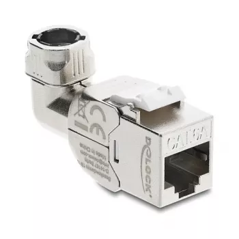Módulo Keystone RJ45 conector hembra Cat.6A sin herramientas 90° DELOCK 90800