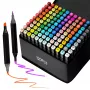 Set de rotuladores de alcohol Extralink 120 colores doble punta