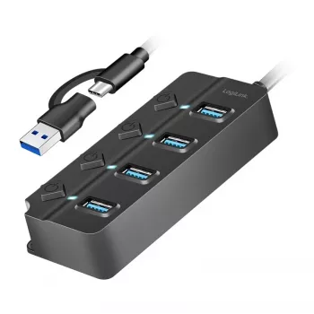 HUB USB 3.2 Gen1, 4x USB-A interruptor encendido/apagado