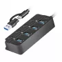 HUB USB 3.2 Gen1, 4x USB-A interruptor encendido/apagado
