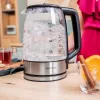 Cecotec ThermoSense 340 Clear hervidor eléctrico, 2200 W, 1,7 l, base giratoria, transparente