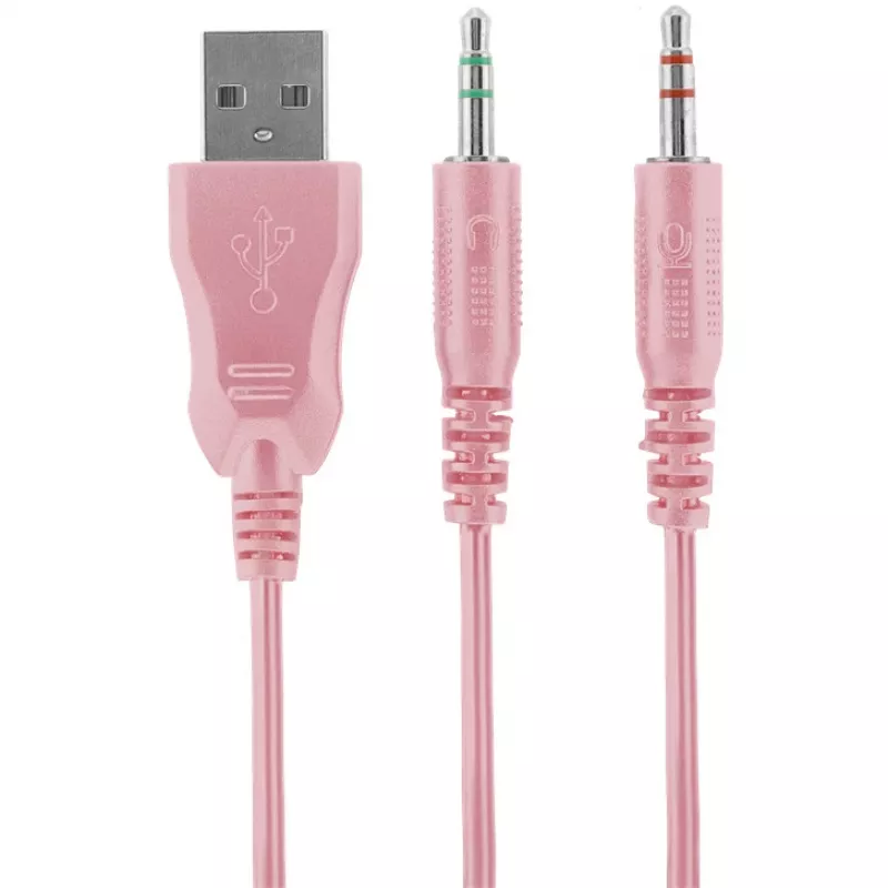 Auriculares y headset Deltaco GAM-030-P con cable diadema Gaming USB Type-A Rosa (GAM-030-P)