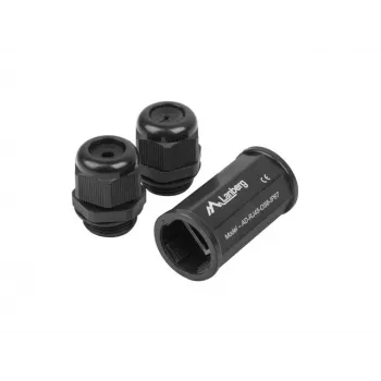 Adaptador de cable RJ-45 Lanberg AD-RJ45-OS6-IP67 negro