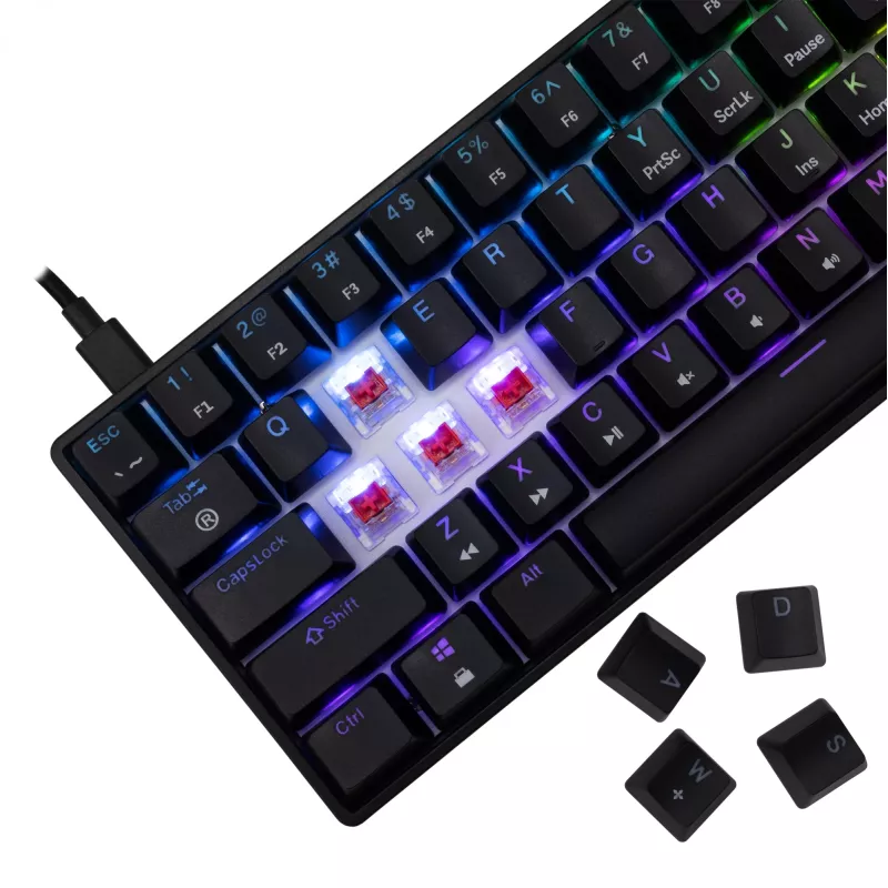 Teclado mecánico gaming White Shark Shinobi-2 con switches Red, negro, distribución US