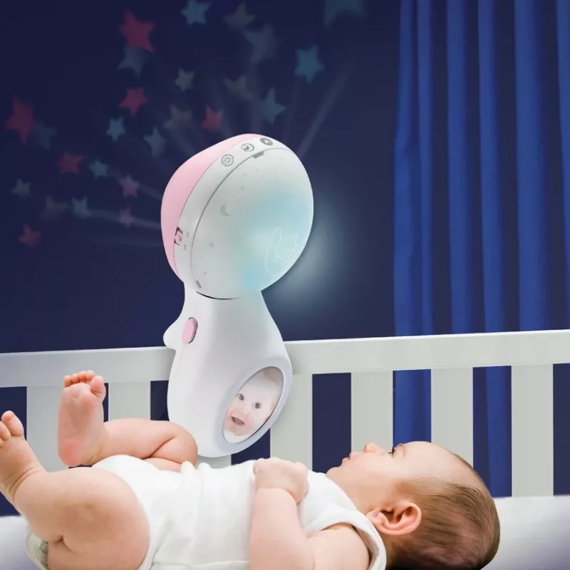Caja de música para bebés B-kids 3en1 Infantino 150302050 – rosa polvo, juguete relajante 3 en 1
