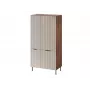 Armario Cama Meble ALMERA Cama 5 90x52x185 cm, marco nogal, puertas cashmere, 6 baldas