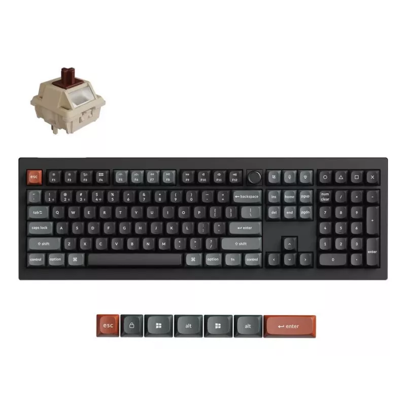 Teclado mecánico Full-Size Keychron V6 Ultra 8K — QWERTY, Bluetooth, RGB, negro