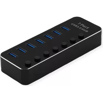 Hub USB3.2 Gen1 ROLINE, 7x A, puertos conmutables individualmente (14.02.5057)