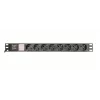 Unidad de distribución de energía GEMBIRD EG-PDU-014-C14, 8 salidas AC, entrada C14, cable de 3 m, 1U, 3680 W, 10 A, aluminio, negro