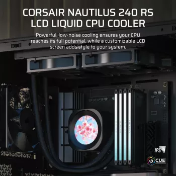 Refrigeración líquida todo en uno Corsair Nautilus 240 RS LCD 12 cm Negro