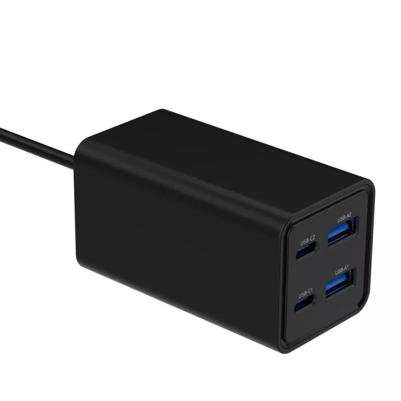 Gembird TA-UC-2A2C-PD65-01-BK Cargador para dispositivos móviles portátil, smartphone Negro AC carga rápida interior