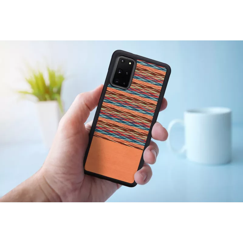 Funda para móvil man and wood para Samsung Galaxy S20+ — marrón a cuadros con borde negro