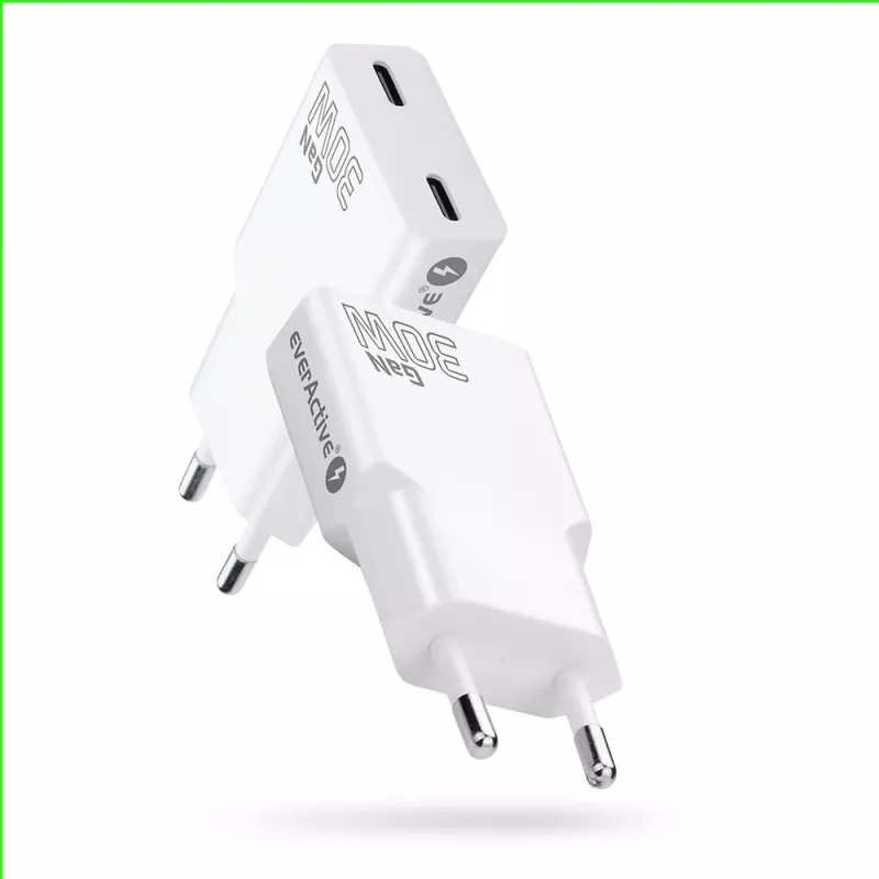 Fuente de alimentación everActive SC-385Q Super slim QC 4 Fast Charging — cargador USB de carga rápida, diseño compacto