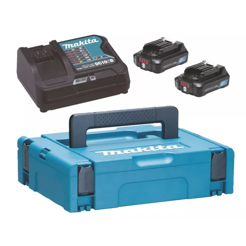 SET DE FUENTE DE ALIMENTACIÓN MAKITA 12V 2x2,0Ah (BL1021Bx2+DC10SB) MAKPAC