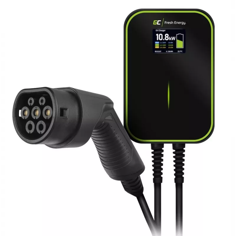 Estación de carga para vehículo eléctrico Green Cell EV14 22 kW Negro Aluminio Pared