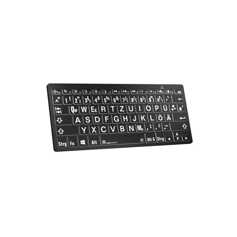 Logickeyboard teclado universal Bluetooth LKB-LPWB-BTPC-DE QWERTZ alemán negro