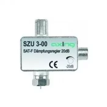 axing SZU 3-00 - 0,0001 - 2,4 GHz - 20 dB - plateado - conector hembra F/conector macho F - aluminio
