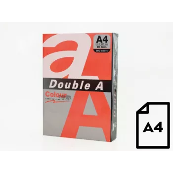 Papel de color Double A, 80g, A4, 500 hojas, rojo