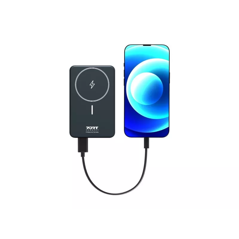 Batería externa Port Designs 907005 10000 mAh carga inalámbrica Negro